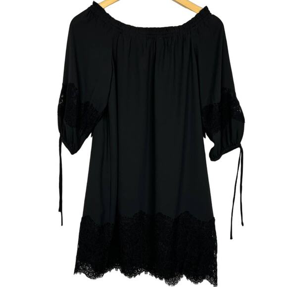 Ann Taylor LOFT Petite Black Off The Shoulder Mini Dress Size XS NWT $89 - Picture 5 of 10